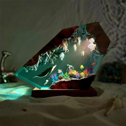 Whale & Jellyfish Resin Lamp